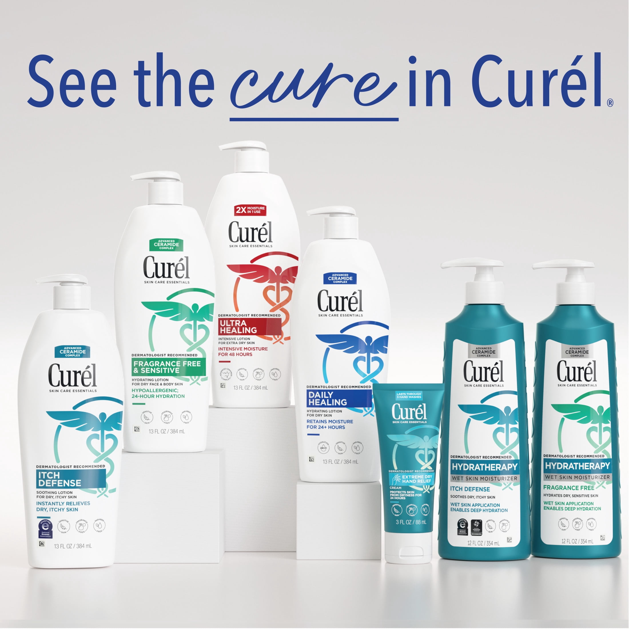 (4 pack) Curel Ultra Healing Body Lotion, Extra-Dry Sensitive Skin Moisturizer, Fragrance-Free, 33.8 fl oz