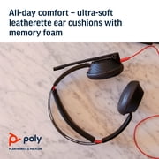 Poly - formerly Plantronics - Blackwire 5220 USB-A Wired Headset (Plantronics) - Flexible Noise-Canceling Boom Mic - Ergonomic Design - Connect to PC/Mac, Mobile via USB-A or 3.5 mm