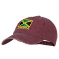 thumbnail image 2 of Jamaica Flag with Letters Embroidered Washed Cotton Twill Cap - Maroon OSFM, 2 of 5