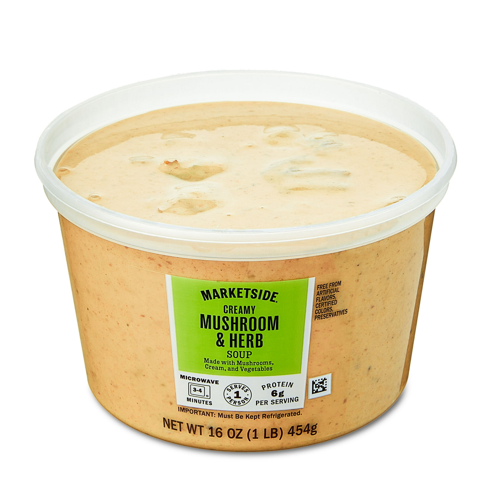 Marketside Creamy Mushroom & Herb Soup, Fresh Deli Soup, 16 oz Cup