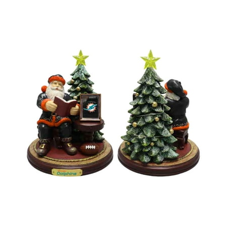 The Memory Company Miami Dolphins Christmas Story Santa Figurine