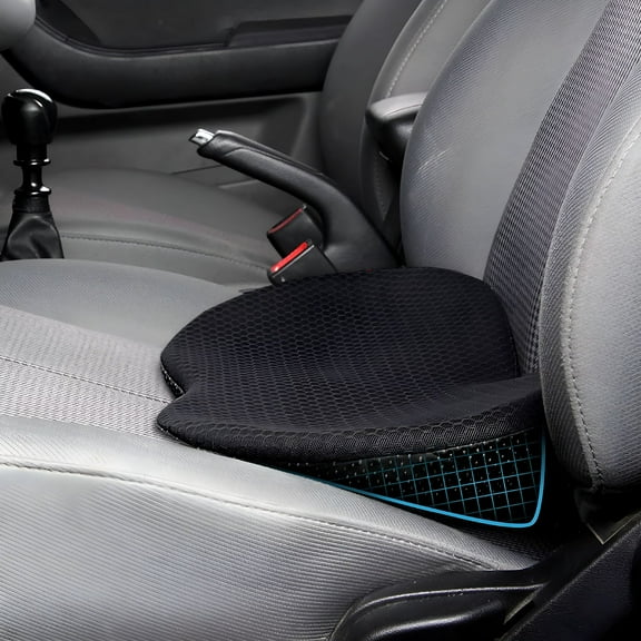 LAMIRO Car Seat Cushion - Black, for All-season Driving, with Lumbar Support, Comfortable.