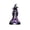 A002- Style B, variant on Halloween Witch Statue, Small Size Black Purple Cat Holding, 1 Pack Resin Figurine Decor, Spooky Halloween Decoration for Indoor Home Mantel Tabletop Haunted House Party Display