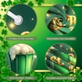 thumbnail image 4 of Green Theme St. Patrick's Day Banner Shamrock Pattern Irish Festival Display Gold Coins Design Beer Mug Leprechaun Backdrop for St. Patrick's Day Party Irish Celebration Pub Event, 4 of 9