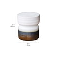 thumbnail image 2 of Seasonal Living Ceramic Ancaris Modern Stool in Snow White/ Metallic Gold, 2 of 3