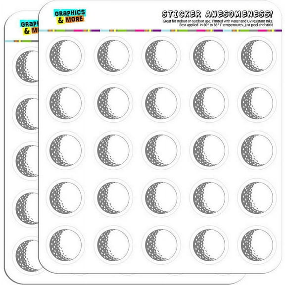 Golf Ball Golfing Golfer 50 1" Planner Calendar Scrapbooking Crafting Stickers