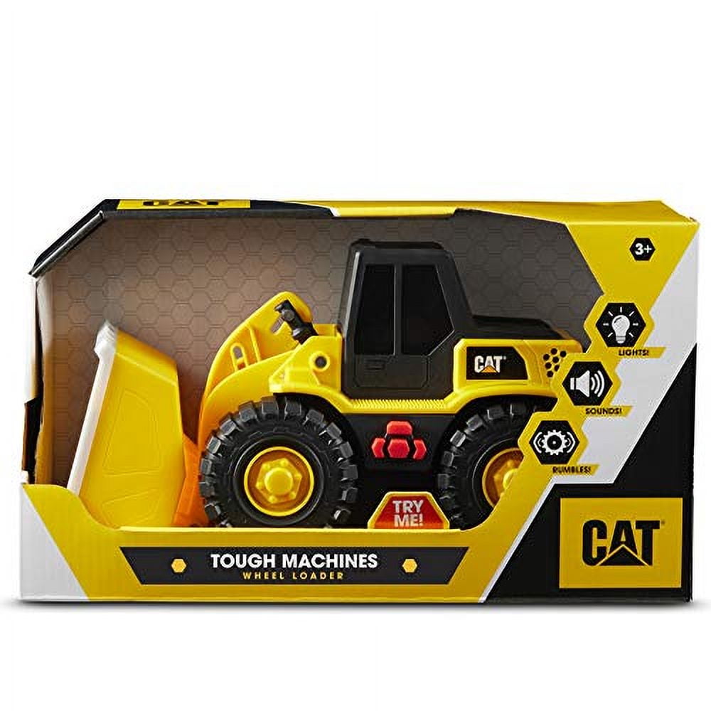 Cat Construction Tough Machines Toy Wheel Loader with Lights & Sounds, Yellow