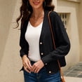 thumbnail image 4 of Vedolay Cardigan Sweaters for Women Button Down Long Sleeve Soft Knit Cardigan Coats Black,XL, 4 of 5