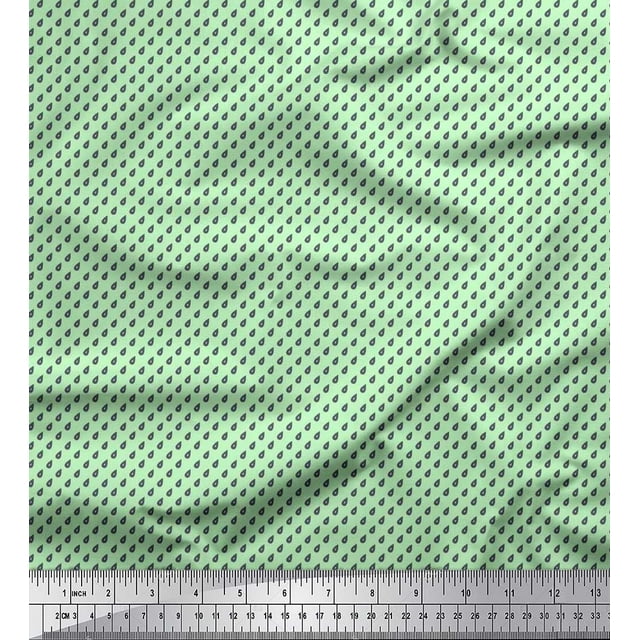 Soimoi Viscose Chiffon Fabric Raindrops Nature Printed Fabric 1 Yard 42 Inch Wide