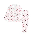 thumbnail image 6 of Women Pajama Sets Plus Size Valentines Long Sleeve Button Down Heart Print Soft 2 Piece Sleepwear, 6 of 8