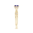 thumbnail image 3 of ANGARA Natural Tapered Shank Tanzanite Solitaire Ring with Diamonds in 14K Yellow Gold for Women (Size-5mm) | December Birthstone, Anniversary, Jewelry Gift for Women | Natural Tanzanite Ring, 3 of 9
