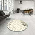 thumbnail image 3 of Ahgly Company Indoor Round Contemporary Lemon Beige Terrilis Area Rugs, 3' Round, 3 of 6