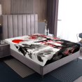 thumbnail image 4 of Erosebridal Japanese-Style Full Sheet Sets, Red Maple Tree Bedding Full Size, Watercolor Ink Decor 4pcs, 4 of 7