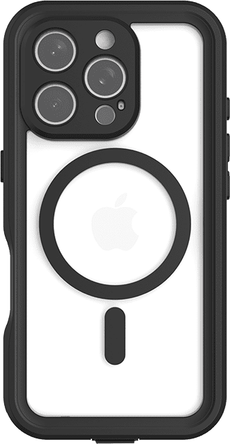 Body Glove Tidal Waterproof with MagSafe Case for iPhone 16 Pro, Black/Clear
