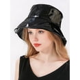 thumbnail image 2 of Sombreros de lluvia para mujer, sombrero impermeable para la lluvia, sombrero de ala ancha, gorro para la lluvia, sombrero plegable sin arrugas, fácil de llevar, 2 of 5