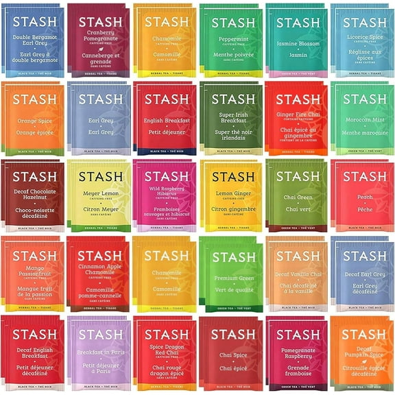 Stash Tea Bags Sampler Assortment Box – 52 Count, 30 Unique Flavors – Gift Set for Women, Men, Mom, Dad, Friends, Coworkers