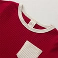 thumbnail image 5 of StylesILove Baby Boys Girls Contrast Binding Solid Top & Shorts 2pcs Unisex Toddler Ribbed Short Sleeve Cotton Summer Outfit (Red, 3T), 5 of 8