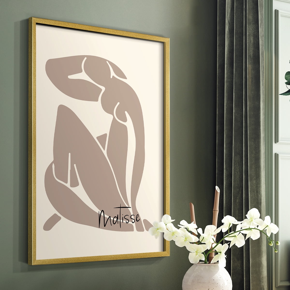 Matisse CCCVIII in Gold Solid Wood 8 x 10 Framed Print