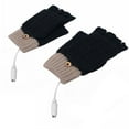 thumbnail image 4 of USB Heated Gloves Fingerless for Men and Women, Winter Warm Heating Gloves Full & Half Hands Warmer Adjustable Temperature, Electric Gloves Washable Knitted Laptop Touchscreen Gloves, 4 of 6