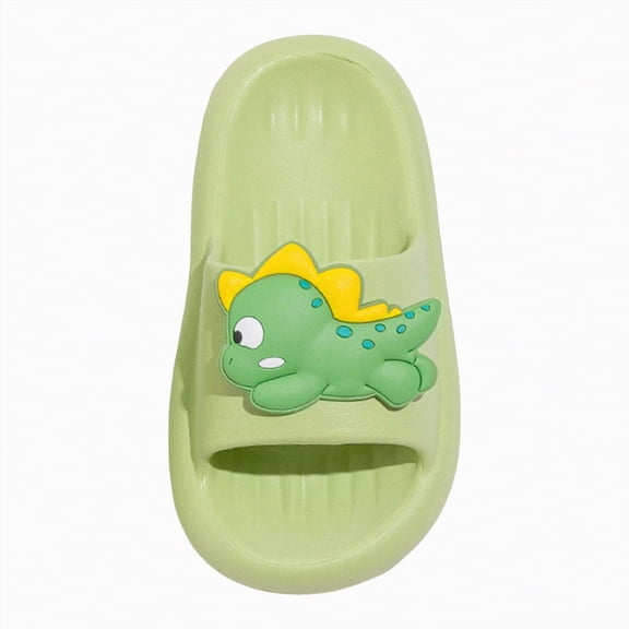 HCNTES Children Versatile Slippers Soft Comfortable Slides Non-Slip for All Seasons Indoor Outdoor Beach Pool(Z01-Green,7)