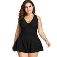 thumbnail image 1 of Traje de Baño de Talla Grande para Mujer, Vestido de Baño con Control de Abdomen de Dos Piezas con Falda Acampanada Bikini Trajes de Baño, 1 of 3