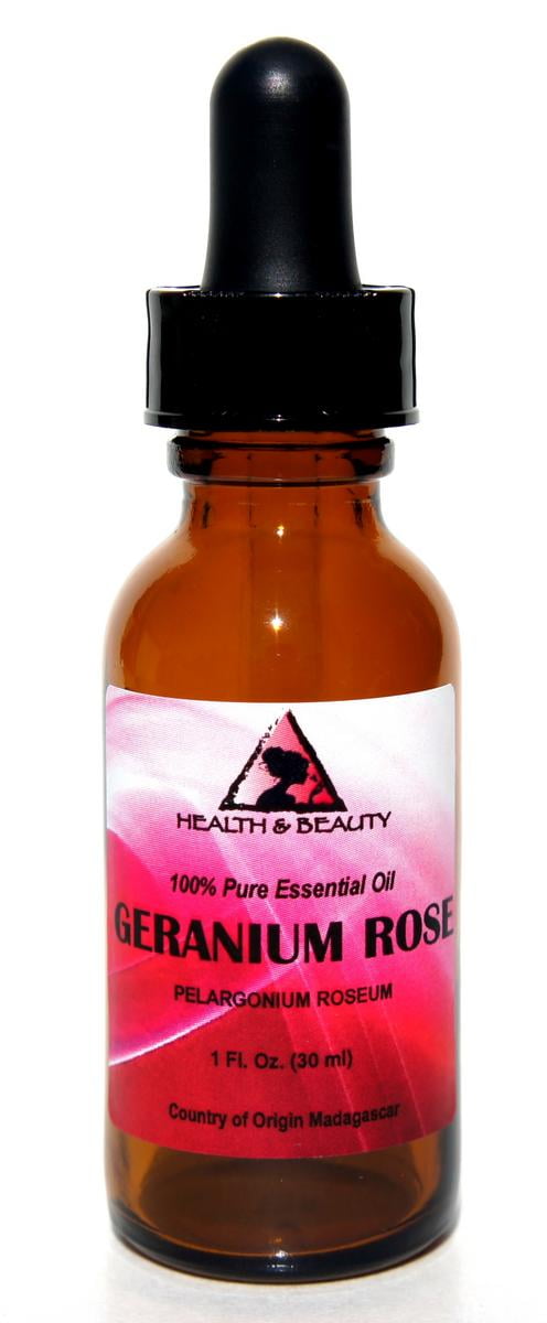 Geranium rose essential oil aromatherapy 100% pure natural dropper 1.0 oz 30ml