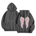 thumbnail image 5 of vigerkar Long Sleeve Wings Graphic Hoodie, Fashion Pullover Hooded Sweatshirt for Women (Grey, S), 5 of 5