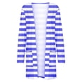 thumbnail image 4 of Pompotops Cardigan à Manches Longues à Rayures Imprimées pour Femmes, Manteau/veste Décontracté en Liquidation, 4 of 5