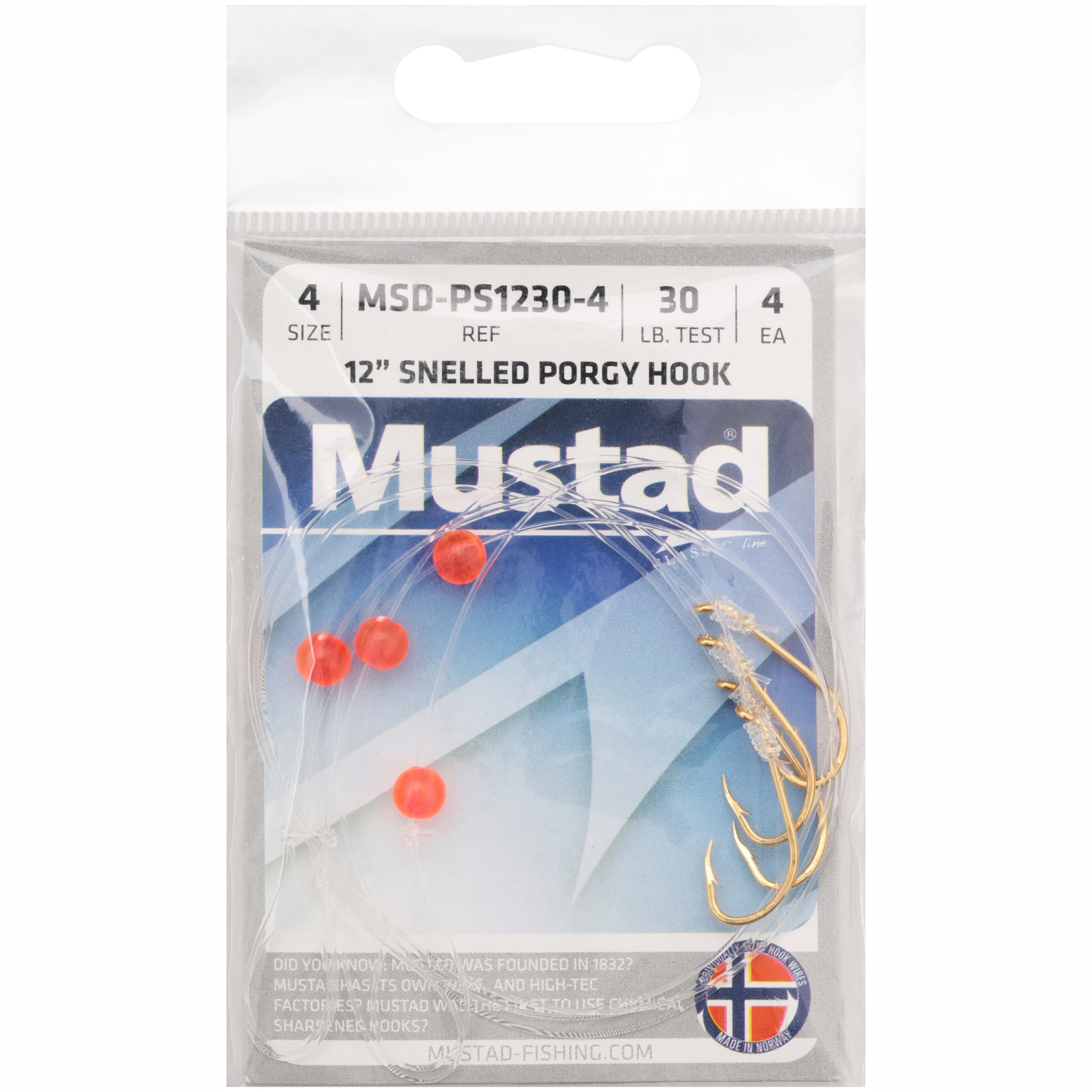 Mustad 30 LB 18" Wire Leader 3 Count for sale online 