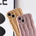 thumbnail image 4 of Caseative iPhone 15 Phone Case, Water Ripple Pattern Curly Wave Frame Soft Compatible with iPhone Phone Case (Khaki, iPhone 15), 4 of 12