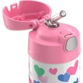 thumbnail image 5 of Thermos Stainless Steel Funtainer Water Bottle with Straw, Pink Hearts, 12 Fluid Ounces, 5 of 8
