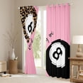 thumbnail image 3 of Erosebridal Leopard 8 Ball Lucky Black Out Curtains, Sport Curtains Pack of 2 (42x63 Each) for Girls and Boys, 3 of 6