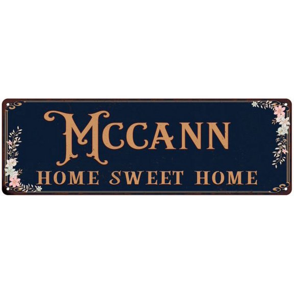 MCCANN Home Sweet Home Victorian Look 8x24 Metal Sign 108240046590