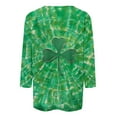 thumbnail image 4 of Mceream St Patty's Day Shirt Women 2026 Casual Plus Size Crew Neck 3/4 Sleeve Irish Clover Tees Funny Saint Patrick's Tunic Tops Graphic Summer Shirts Green XL, 4 of 5