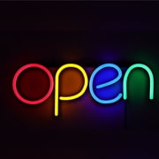 VING Business OPEN LED Neon Sign Lamp 15.7" x 5.9" Resin Acrylic Ultra Bright Colorful LED Store Shop Advertising Light