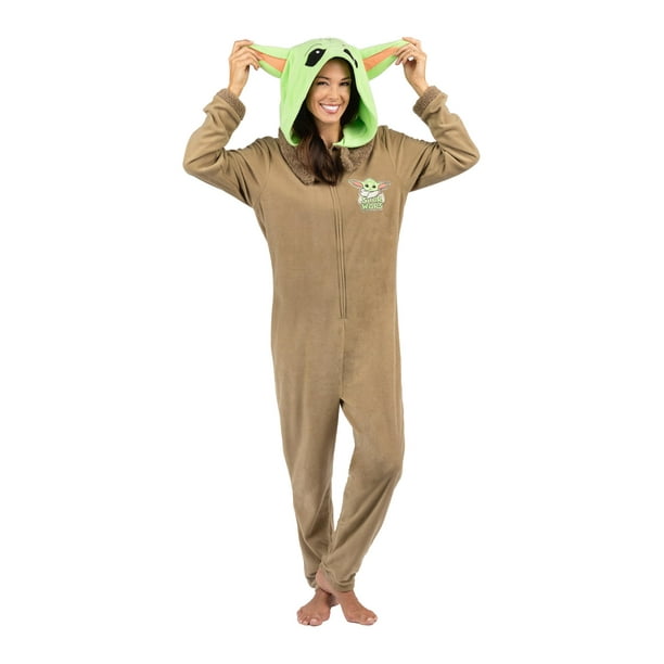 Star Wars Mandalorian Baby Yoda Mens Onesie Pajama Costume, Grogu, Size