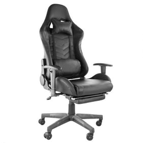 Gamefitz High Back & Lumbar Support Swivel Gaming Chair, Black
