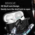 thumbnail image 3 of CCSmall for Airpods Pro 2nd/1st Generation Case with Carabiner Keychain, Funny 3D Skull Protection Cover Full Body Shockproof with Secure Lock Girls Boys Case for Airpods Pro 2 Gen,Skull Black, 3 of 8