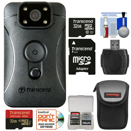 Transcend DrivePro Body 10 1080p HD Video Camera Camcorder with (2) 32GB Cards + Case + Reader + Kit