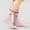 Pink, variant on Girls Bow Lace Cuffed Knee High Socks For School And Dress Up Play
