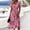 Pink, variant on Byworldtasic Dresses for Women Summer Short Sleeve Casual V-Neck Floral Party Dress with Pockets