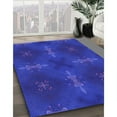 thumbnail image 3 of Ahgly Company Machine Washable Indoor Square Transitional Blue Orchid Blue Area Rugs, 3' Square, 3 of 7
