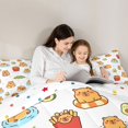 thumbnail image 4 of Manfei Cute Capybara Twin Comforter Sets,Kawaii Snack Print Bedding Set,White,Polkadot Reversible,2pcs,1 Comforter and 1 Pillowcase, 4 of 7
