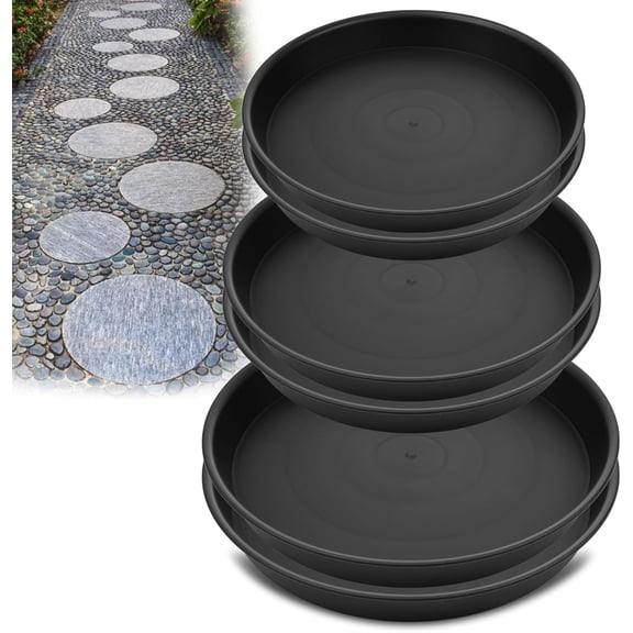 3 Size Round Stepping Stone Molds, 8.8''/10''/ 11.2'' Reusable Concrete Mold for Garden Stepping Stones Large Tray for Concrete and Stained Glass for Garden Walk Way