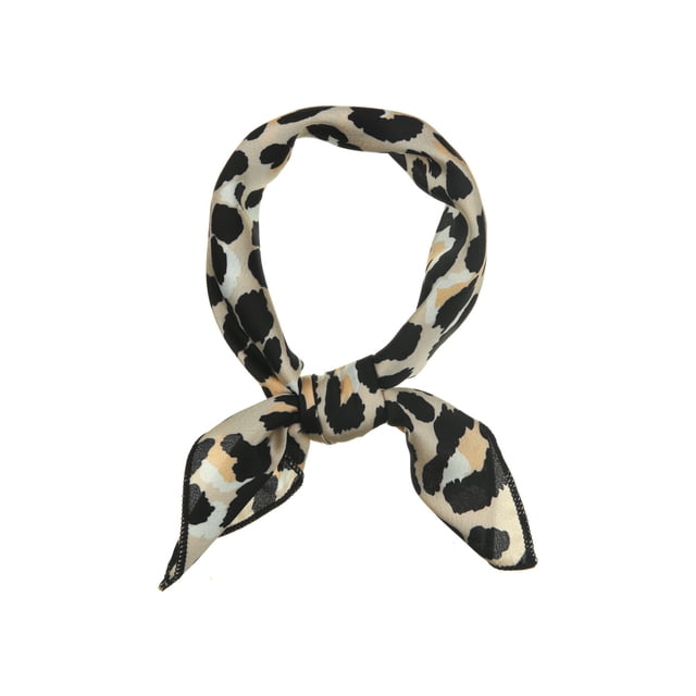 INSPIRE CHIC Women's Leopard Print Square Scarf Kerchief Neckerchief Handkerchief Beige