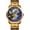 A gold blue, variant on Men Luxury Gold Chinese Dragon Carved Dial Diamond Quartz Watch Casual Waterproof Sport Stainless Steel Wristwatch