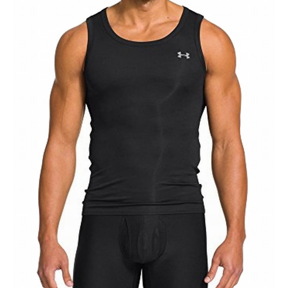 Under Armour Under Armour Black Mens Size XL Heatgear Fitted Muscle Tank Shirt Under Armour Under Armour Black Mens Size XL Heatgear Fitted Muscle Tank Shirt