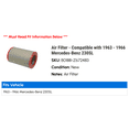thumbnail image 2 of Air Filter - Compatible with 1963 - 1966 Mercedes-Benz 230SL 1964 1965, 2 of 2