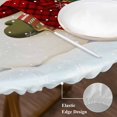 thumbnail image 3 of Grey Green Snowman Christmas Round Tablecloth, Fitted Table Cover with Elastic for 36"-44" Round Tables, Xmas Tree Snowflake Winter Table Cloth Outdoor Indoor Dinning Party Waterproof Tablecloths, 3 of 7