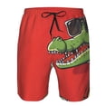 thumbnail image 3 of Cauagu Cool Crocodile With Sunglasses Print Men's Swim Trunks,Hawaiian Bathing Suit Swimsuits Beach Shorts with Pockets for Men Quick Dry Swimming Board Shorts-Small, 3 of 6